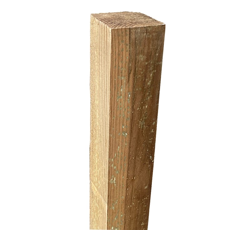 Wooden Fence Post Brown 75 x 75mm x 2.4M